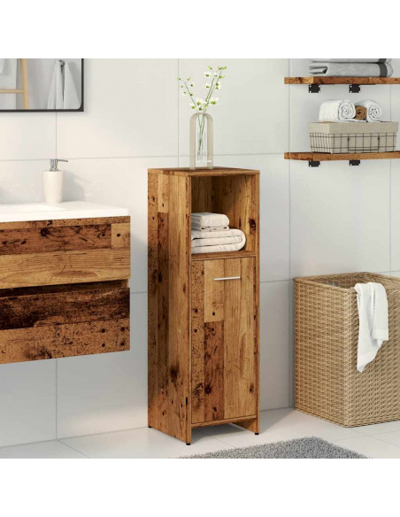Mobile da Bagno Legno Antico 30x30x95 cm in Legno Multistrato