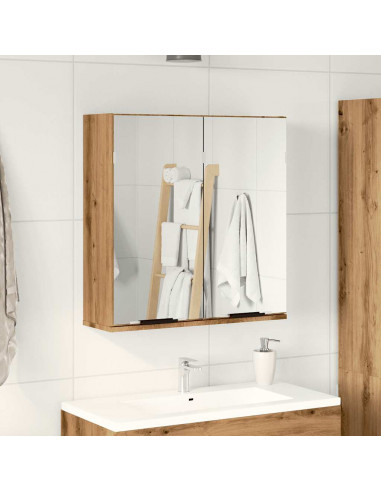 Mobile da Bagno Specchio Rovere Artigianale Legno Multistrato