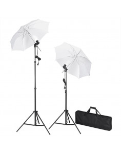 Kit Studio Fotografico con Luci Ombrelli Fondale e Riflettore 2