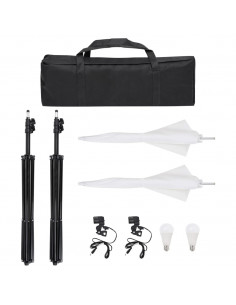 Kit per Studio Fotografico con Set di Luci e Fondale