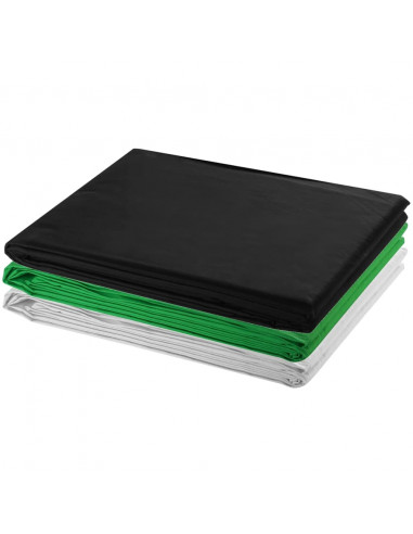 Kit Studio Foto con 3 Fondali in Cotone Telaio Regolabile 3x5 m