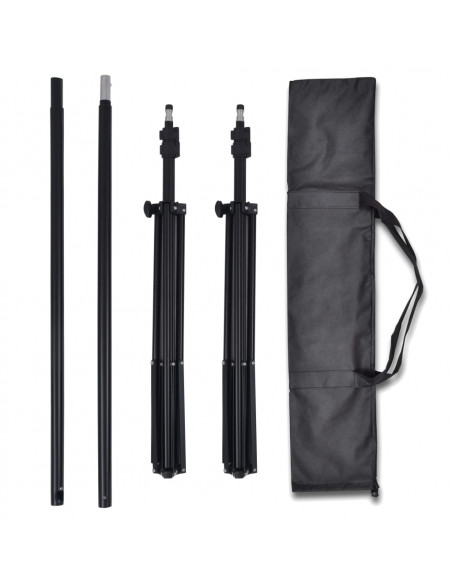 Kit Studio Foto con 3 Fondali in Cotone Telaio Regolabile 3x5 m