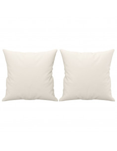 Cuscini Decorativi 2pz Crema 40x40 cm in Similpelle
