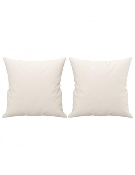 Cuscini Decorativi 2pz Crema 40x40 cm in Similpelle