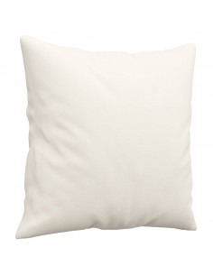 Cuscini Decorativi 2pz Crema 40x40 cm in Similpelle 2