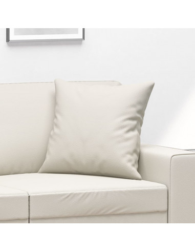 Cuscini Decorativi 2pz Crema 40x40 cm in Similpelle