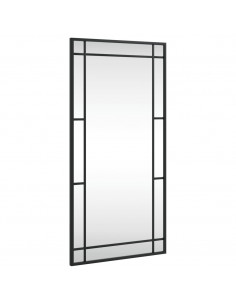 Specchio da Parete Nero 40x80 cm Rettangolare in Ferro