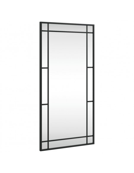 Specchio da Parete Nero 40x80 cm Rettangolare in Ferro