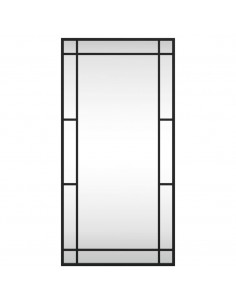 Specchio da Parete Nero 40x80 cm Rettangolare in Ferro 2