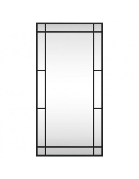 Specchio da Parete Nero 40x80 cm Rettangolare in Ferro