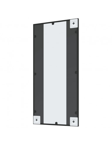 Specchio da Parete Nero 40x80 cm Rettangolare in Ferro