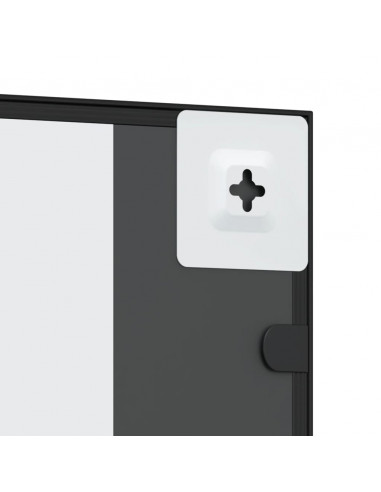 Specchio da Parete Nero 40x80 cm Rettangolare in Ferro