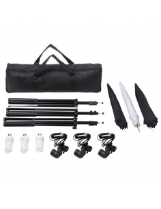 Kit per Studio Fotografico con Set di Luci e Fondale