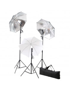 Kit Studio Fotografico con Luci Ombrelli Fondale e Riflettore 2