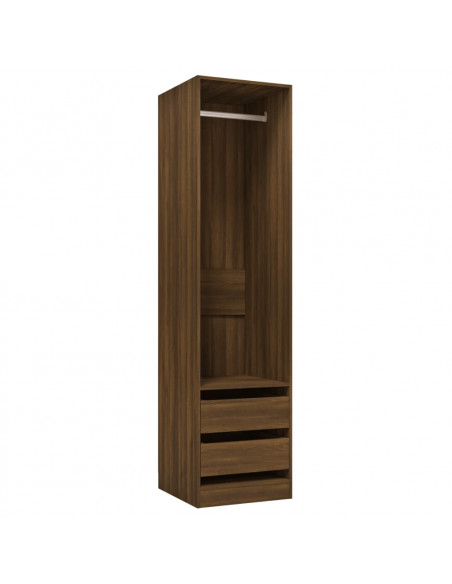 Armadio con Cassetti Rovere Marrone 50x50x200 Legno Multistrato
