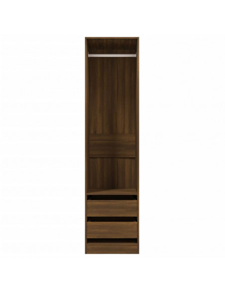 Armadio con Cassetti Rovere Marrone 50x50x200 Legno Multistrato