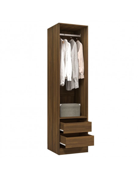 Armadio con Cassetti Rovere Marrone 50x50x200 Legno Multistrato