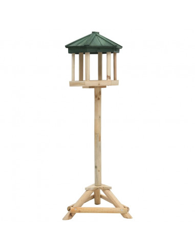 Mangiatoia per Uccelli Autoportante in Legno di Abete 33x110 cm