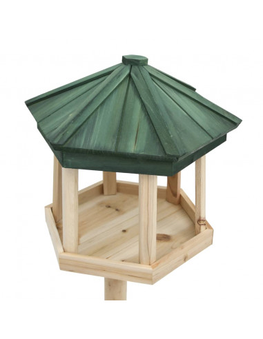 Mangiatoia per Uccelli Autoportante in Legno di Abete 33x110 cm