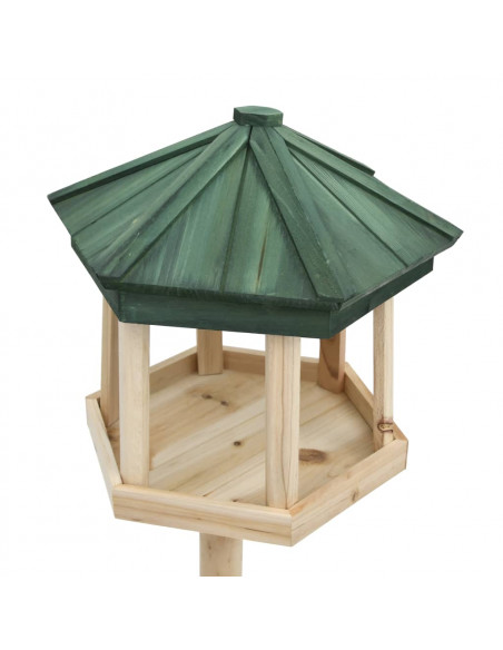 Mangiatoia per Uccelli Autoportante in Legno di Abete 33x110 cm