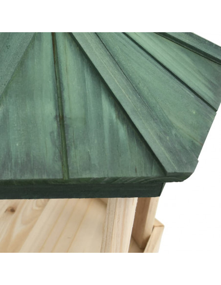 Mangiatoia per Uccelli Autoportante in Legno di Abete 33x110 cm