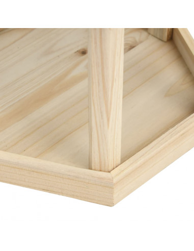 Mangiatoia per Uccelli Autoportante in Legno di Abete 33x110 cm