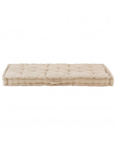 Cuscino per Pallet e Pavimento in Cotone 120x80x10 cm Beige 2