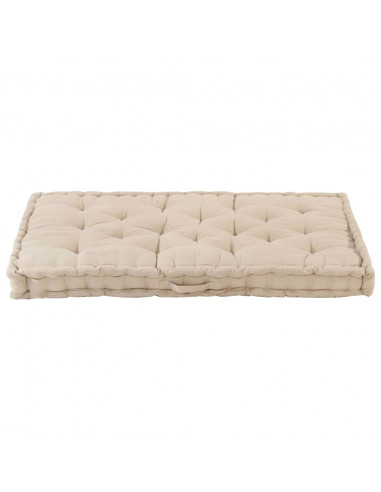 Cuscino per Pallet e Pavimento in Cotone 120x80x10 cm Beige