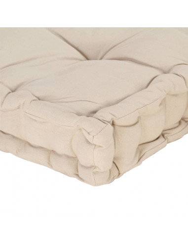 Cuscino per Pallet e Pavimento in Cotone 120x80x10 cm Beige