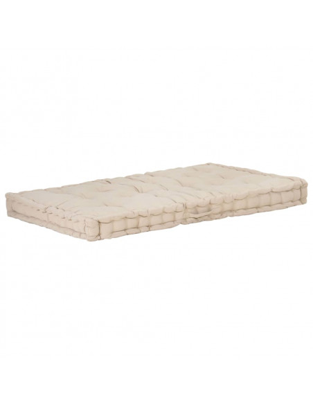 Cuscini per Pallet e Pavimento 2 pz in Cotone Beige