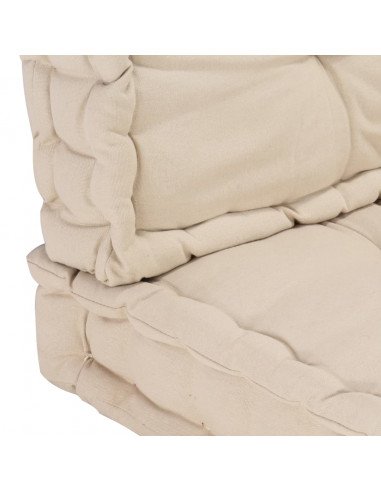 Cuscini per Pallet e Pavimento 2 pz in Cotone Beige