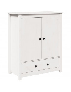 Credenza Bianca 83x41,5x100 cm in Legno Massello di Pino