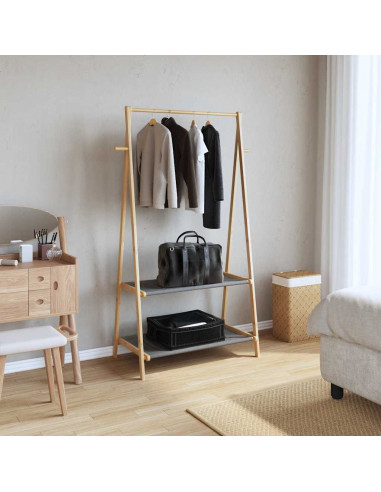 Appendiabiti con Ripiani 96x45,5x150,5 cm in Bambù