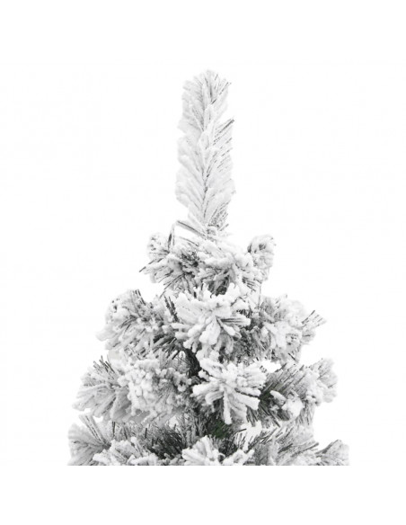 Albero di Natale Sottile con Neve Fioccata Verde 120 cm PVC