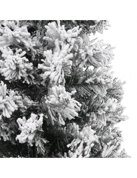 Albero di Natale Sottile con Neve Fioccata Verde 120 cm PVC