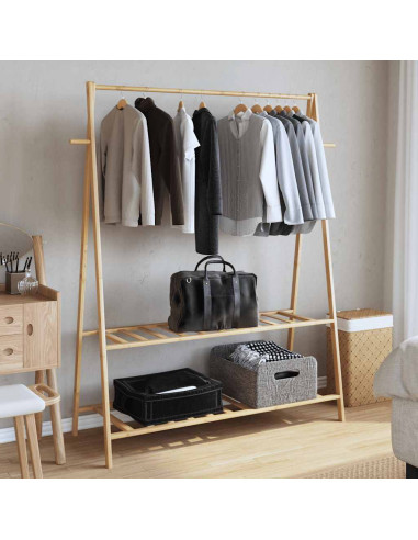 Appendiabiti con Ripiani 132x45,5x150,5 cm in Bambù