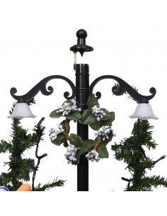 Albero di Natale con Nevicata e Base ad Ombrello Blu 75 cm PVC 2