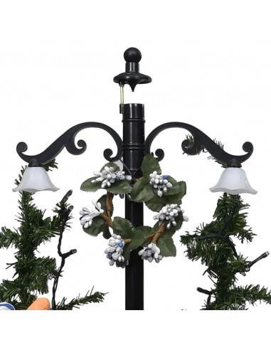 Albero di Natale con Nevicata e Base ad Ombrello Blu 75 cm PVC