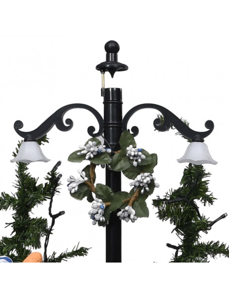 Albero di Natale con Nevicata e Base ad Ombrello Blu 75 cm PVC