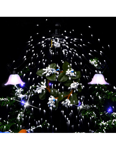 Albero di Natale con Nevicata e Base ad Ombrello Blu 75 cm PVC