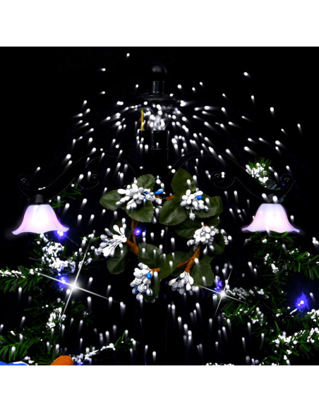 Albero di Natale con Nevicata e Base ad Ombrello Blu 75 cm PVC