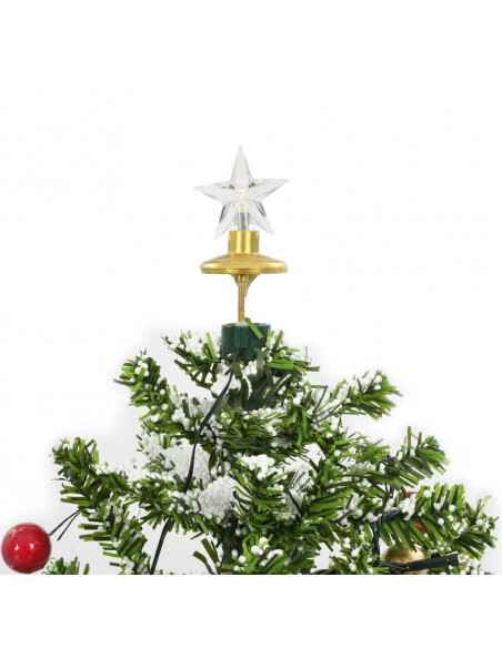Albero di Natale con Neve e Base a Ombrellone Verde 75 cm