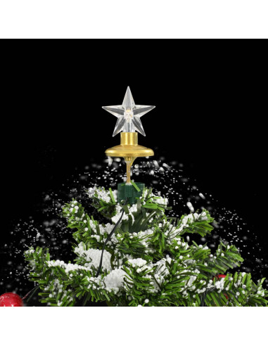 Albero di Natale con Neve e Base a Ombrellone Verde 75 cm