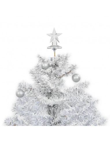 Albero di Natale con Neve e Base a Ombrellone Bianco 75 cm