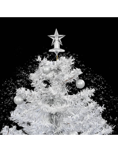 Albero di Natale con Neve e Base a Ombrellone Bianco 75 cm