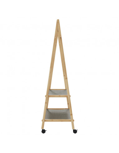 Appendiabiti con Ripiani e Ruote 96x45,5x155,5 cm in Bambù