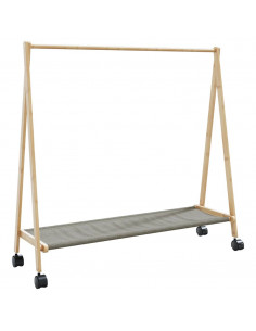 Appendiabiti con Ripiani e Ruote 106x34x106,5 cm in Bambù