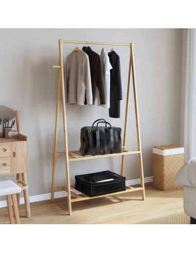 Appendiabiti con Ripiani 96x45,5x150,5 cm in Bambù
