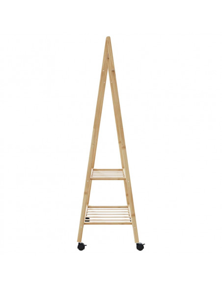 Appendiabiti con Ripiani e Ruote 96x45,5x155,5 cm in Bambù