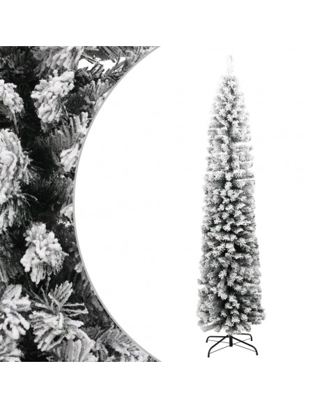 Albero di Natale Artificiale con Neve Fioccata Verde 210 cm PVC